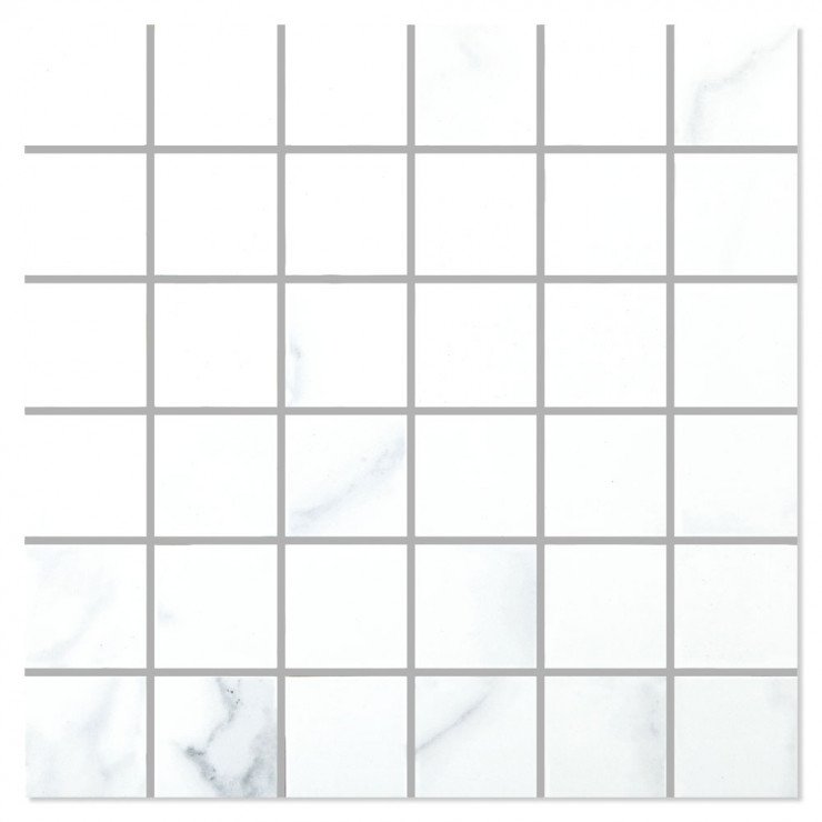 Marmor Mosaik Klinker Anadia Hvid Mat 30x30 (5x5) cm-0